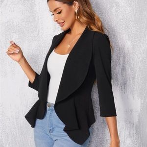 Open front blazer black XS